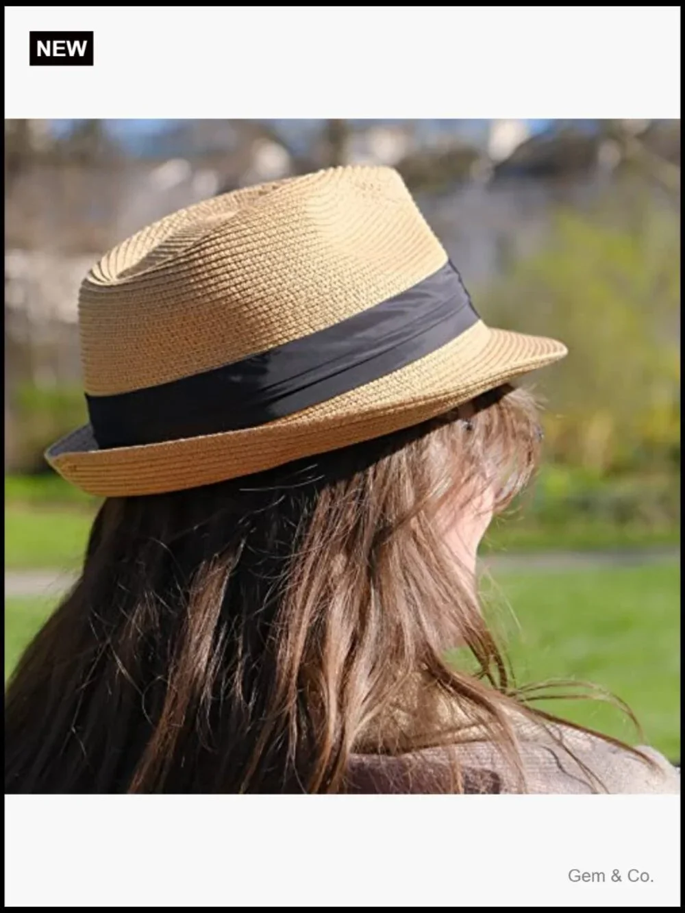Straw Fedora Sun Hat with UPF 50+ Protection Foldable Travel